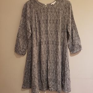 H&M Black/White Print Dress - Short/Midi